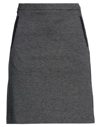 Gant Woman Mini Skirt Midnight Blue Size 6 Cotton, Polyamide In Gray