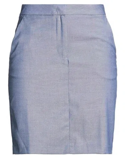 Gant Woman Mini Skirt Navy Size 12 Polyester, Viscose, Elastane In Blue