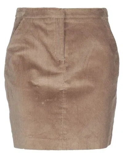Gant Woman Mini Skirt Sand Size 10 Cotton In Brown