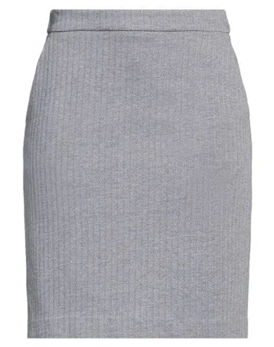 Gant Woman Mini Skirt Slate Blue Size 6 Cotton, Polyamide, Elastane