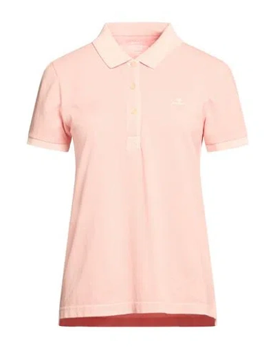 Gant Woman Polo Shirt Apricot Size Xl Cotton In Pink