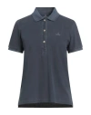 Gant Woman Polo Shirt Navy Size L Cotton