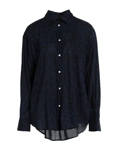 Gant Woman Shirt Navy Size 8 Modal In Blue