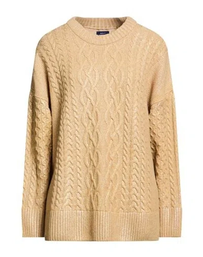 Gant Woman Sweater Camel Size L Lambswool In Brown