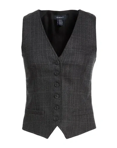 Gant Woman Tailored Vest Grey Size 10 Wool, Lycra In Gray