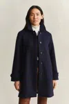 Gant Wool Blend Car Coat In Blue
