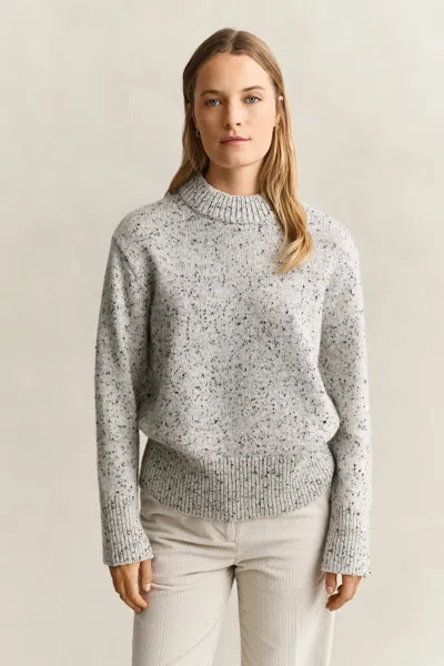 Gant Wool Blend Nepps Sweater In White