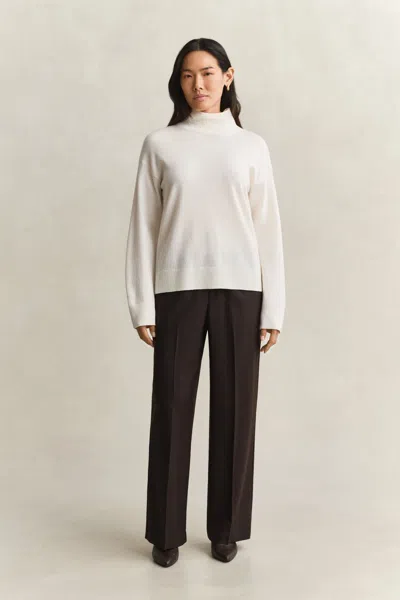 Gant Wool Blend Pants In Deep Brown