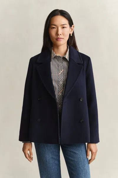 Gant Wool Blend Peacoat In Blue