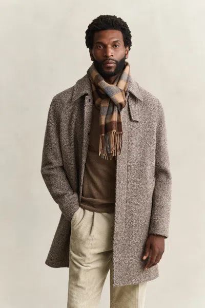 Gant Wool Car Coat In Brown