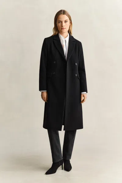 Gant Wool Cashmere Blend Coat In Black