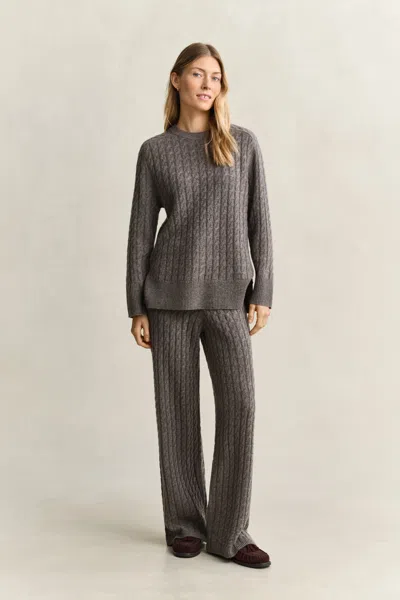 Gant Wool Cashmere Blend Pants In Brown