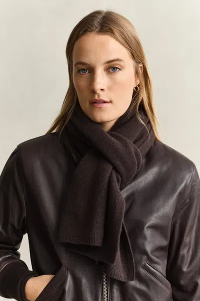 Gant Wool Cashmere Scarf In Brown