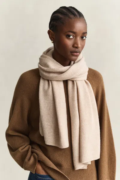 Gant Wool Cashmere Scarf In Brown