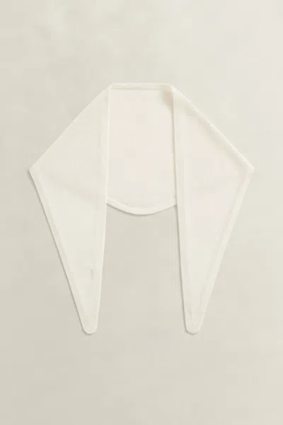 Gant Wool Cashmere Triangle Scarf In White