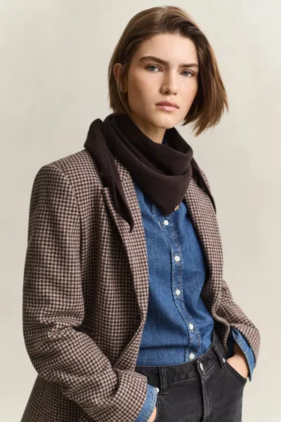Gant Wool Cashmere Triangle Scarf In Brown