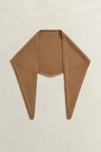Gant Wool Cashmere Triangle Scarf In Warm Khaki