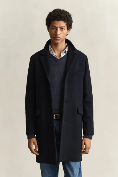Gant Wool Coat In Blue