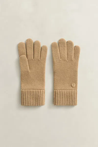 Gant Wool Gloves In Brown