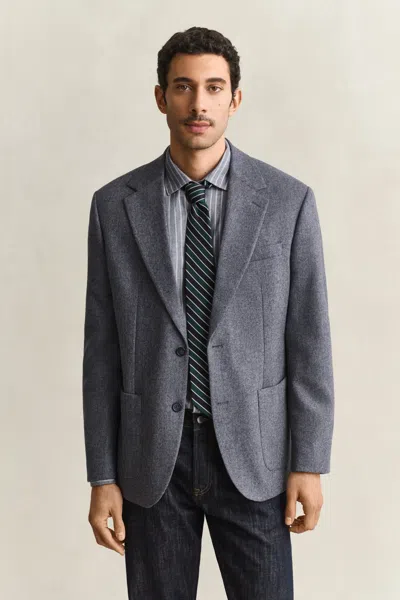 Gant Wool Herringbone Suit Jacket In Blue