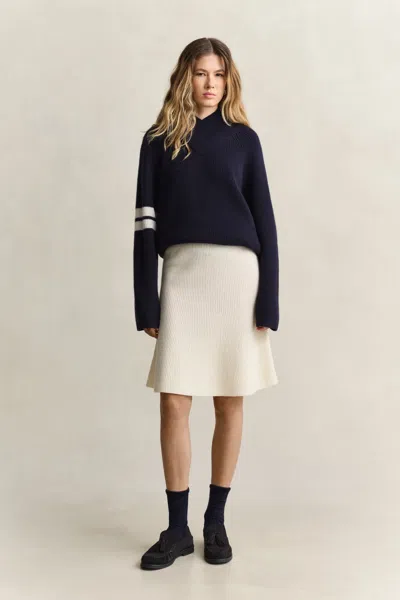Gant Wool Knitted Skirt In Cream