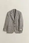 Gant Wool Linen Check Blazer In Multi