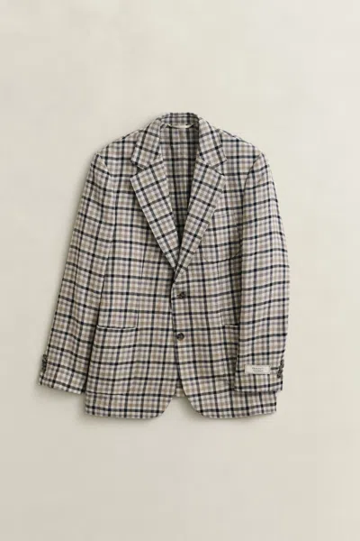 Gant Wool Linen Check Blazer In Multi