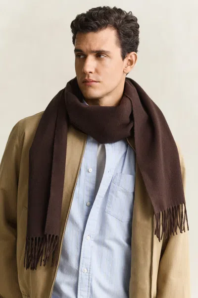 Gant Wool Scarf In Brown