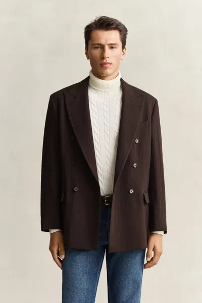 Gant Wool Suit Jacket In Brown