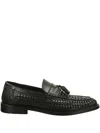 Gant Woven Leather Loafers In Brown