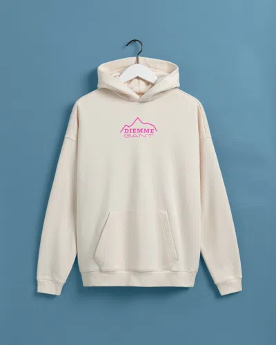 Gant X Diemme Logo Hoodie In White