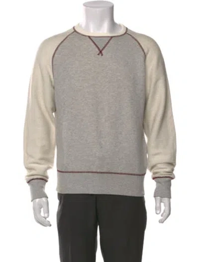 Pre-owned Gant X Michael Bastian Colorblock Pattern Crew Neck Sweatshirt In Gray