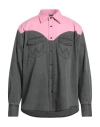 Gant X Wrangler Man Denim Shirt Grey Size 17 Cotton In Grey