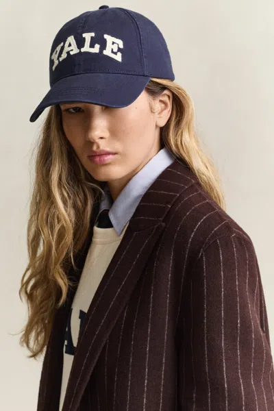 Gant X Yale Cotton Twill Cap In Blue