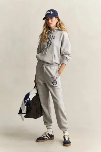 Gant X Yale Graphic Sweatpants In Grey Melange