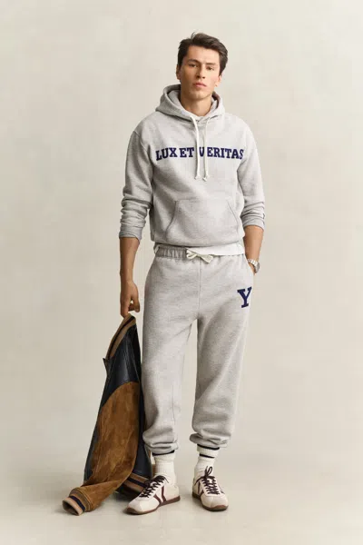 Gant X Yale Sweatpants In Grey Melange