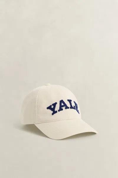 Gant X Yale Washed Cotton Twill Cap In Neutral