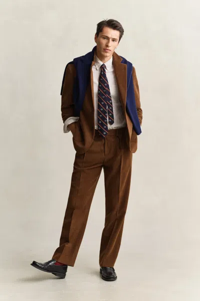 Gant X Yale Wool Corduroy Blazer In Mahogany Brown
