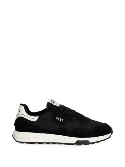Gant Youtron Logo-patch Lace-up Sneakers In Black