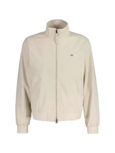 Gant Zip Bomber Jacket In Neutral