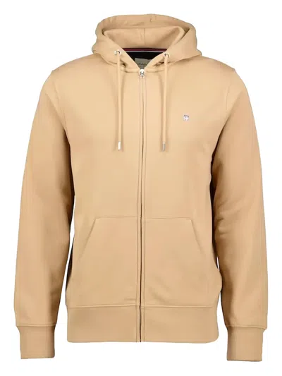 Gant Zip-fastening Hoodie In Brown