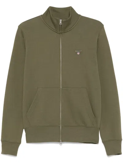 Gant Zip-up Cardigan In Green