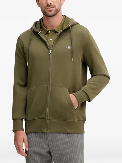 Gant Zip-up Hoodie In Green