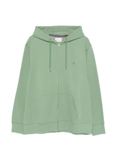 Gant Zip-up Hoodie In Green