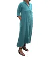 Ganz Button Up Maxi Dress In Pistachio In Blue