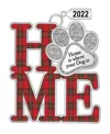 Ganz Home With Paw Print Charm Home Is Where Your Dog Is With Dated 2024 Charm Sentiment Ornament In Green,red,silver-tone
