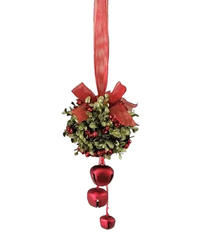 Ganz Kissing Krystals 5" Jingle Bell Door Decor Kiss Ball In Red,green