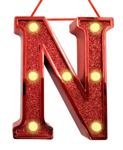 Ganz Light Up Initial Red Glitter Ornament