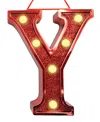 Ganz Light Up Initial Red Glitter Ornament In Red