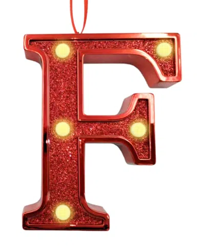 Ganz Light Up Initial Red Glitter Ornament